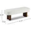 Christopher Knight Home Damas Boucle Upholstered Dining Bench, Wooden Entryway Bench, Long Sofa Footstool for Living Room, Bedroom End of Bed Bench, Khaki+Walnut(Milky White+walnut)