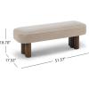 Christopher Knight Home Damas Boucle Upholstered Dining Bench, Wooden Entryway Bench, Long Sofa Footstool for Living Room, Bedroom End of Bed Bench, Khaki+Walnut(Khaki+walnut)