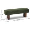 Christopher Knight Home Damas Boucle Upholstered Dining Bench, Wooden Entryway Bench, Long Sofa Footstool for Living Room, Bedroom End of Bed Bench, Khaki+Walnut(Olive Green+walnut)