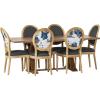 Christopher Knight Home Derring 7 Piece Dining Set – Dark Gray/Floral Print/Natural