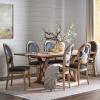 Christopher Knight Home Derring 7 Piece Dining Set – Dark Gray/Floral Print/Natural
