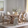 Christopher Knight Home Derring 7 Piece Dining Set – Gray Plaid/Natural