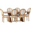 Christopher Knight Home Derring 7 Piece Dining Set – Gray Stripe/White Print/Natural