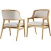 Christopher Knight Home Dolia Mid Century Modern Dining Chairs Set of 2, Dining Chair with Fabric Upholstery, Wooden Kitchen Chairs with Curved Backrest, Extra Seat for Dining Room, Beige + Walnut(Beige + Natural)