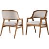 Christopher Knight Home Dolia Mid Century Modern Dining Chairs Set of 2, Dining Chair with Fabric Upholstery, Wooden Kitchen Chairs with Curved Backrest, Extra Seat for Dining Room, Beige + Walnut(Beige + Walnut)