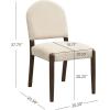 Christopher Knight Home Domira Modern Dining Table Set for 4, 5-Piece Wood Frame Dining Room Table Set, Round Kitchen Table Chairs Set of 4 with Upholstered Armless Chairs, Beige + Walnut(Beige + Walnut)