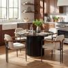 Christopher Knight Home Ebany Modern Round Dining Table Set for 4, 5 Piece Dining Room Table Set for 4, Kitchen Table and Chair Set of 4, Black+Beige
