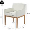 Christopher Knight Home Ellington Upholstered Fabric Dining Chairs Set of 2, Modern Dining Room Arm Chairs with Rubberwood Legs and Padded Seat, Living Room Accent Chair Extra Seat, Beige + Brown(Beig+natural)
