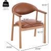 Christopher Knight Home Faeri Faux Leather Upholstered Dining Chairs Set of 2, Curved Backrest Kitchen Side Chair, Rubberwood Dining Room Chairs, Extra Seat for Living Room, Brown+Natural(Brown+natural)