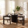 Christopher Knight Home Falcon Modern Round Dining Table Set for 4, 5 Piece Dining Room Table Set for 4, Kitchen Table and Chair Set of 4, Natural+Beige(Black+milky White)