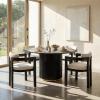 Christopher Knight Home Falcon Modern Round Dining Table Set for 4, 5 Piece Dining Room Table Set for 4, Kitchen Table and Chair Set of 4, Natural+Beige(Black+milky White)