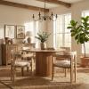 Christopher Knight Home Falcon Modern Round Dining Table Set for 4, 5 Piece Dining Room Table Set for 4, Kitchen Table and Chair Set of 4, Natural+Beige(Natural+beige)