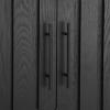 Christopher Knight Home Guke Modern Wooden Kitchen Sideboard Cabinet with Metal Handles, Rectangular Living Room Storage Cabinet with Shelves, Spacious Dining Room Cupboard with 4 Doors, Black(Black)