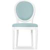 Christopher Knight Home Gustave French Country Fabric Dining Chairs (Set of 4), Light Blue + White