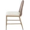 Christopher Knight Home Haetae Fabric Upholstered Dining Chairs Set of 2, Farmhouse Kitchen Chairs with PE Rattan Backrest, Armless Chair with Iron Frame, Extra Seating for Dining Room, Beige + Brown