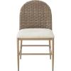 Christopher Knight Home Haetae Fabric Upholstered Dining Chairs Set of 2, Farmhouse Kitchen Chairs with PE Rattan Backrest, Armless Chair with Iron Frame, Extra Seating for Dining Room, Beige + Brown
