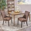 Christopher Knight Home Hayden Fabric Dining Chairs, 2-Pcs Set,Polyester, Light Grey(Dark Brown + Dark Brown)