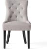 Christopher Knight Home Hayden Fabric Dining Chairs, 2-Pcs Set,Polyester, Light Grey(Light Grey + Dark Brown)