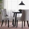 Christopher Knight Home Hayden Fabric Dining Chairs, 2-Pcs Set,Polyester, Light Grey(Light Grey + Dark Brown)