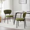 Christopher Knight Home Hearth Dining Chairs Set of 2, Boucle Upholstered Kitchen Chair, Accent Dining Chair, Comfy Backrest Chair, Durable Metal Frame Dining Chair for Dining Room Kitchen, Orange(Green)