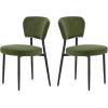 Christopher Knight Home Hearth Dining Chairs Set of 2, Boucle Upholstered Kitchen Chair, Accent Dining Chair, Comfy Backrest Chair, Durable Metal Frame Dining Chair for Dining Room Kitchen, Orange(Green)