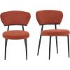 Christopher Knight Home Hearth Dining Chairs Set of 2, Boucle Upholstered Kitchen Chair, Accent Dining Chair, Comfy Backrest Chair, Durable Metal Frame Dining Chair for Dining Room Kitchen, Orange(Orange)