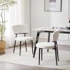 Christopher Knight Home Hearth Dining Chairs Set of 2, Boucle Upholstered Kitchen Chair, Accent Dining Chair, Comfy Backrest Chair, Durable Metal Frame Dining Chair for Dining Room Kitchen, Orange(White)