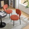 Christopher Knight Home Hearth Dining Chairs Set of 2, Boucle Upholstered Kitchen Chair, Accent Dining Chair, Comfy Backrest Chair, Durable Metal Frame Dining Chair for Dining Room Kitchen, Orange(Orange)