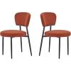 Christopher Knight Home Hearth Dining Chairs Set of 2, Boucle Upholstered Kitchen Chair, Accent Dining Chair, Comfy Backrest Chair, Durable Metal Frame Dining Chair for Dining Room Kitchen, Orange(Orange)