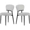 Christopher Knight Home Hearth Dining Chairs Set of 2, Boucle Upholstered Kitchen Chair, Accent Dining Chair, Comfy Backrest Chair, Durable Metal Frame Dining Chair for Dining Room Kitchen, Orange(White)