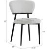 Christopher Knight Home Hearth Dining Chairs Set of 2, Boucle Upholstered Kitchen Chair, Accent Dining Chair, Comfy Backrest Chair, Durable Metal Frame Dining Chair for Dining Room Kitchen, Orange(White)