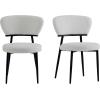Christopher Knight Home Hearth Dining Chairs Set of 2, Boucle Upholstered Kitchen Chair, Accent Dining Chair, Comfy Backrest Chair, Durable Metal Frame Dining Chair for Dining Room Kitchen, Orange(White)