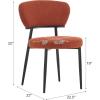 Christopher Knight Home Hearth Dining Chairs Set of 2, Boucle Upholstered Kitchen Chair, Accent Dining Chair, Comfy Backrest Chair, Durable Metal Frame Dining Chair for Dining Room Kitchen, Orange(Orange)