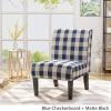 Christopher Knight Home Kassi Fabric Dining Chair, Blue / Navy(Blue Checkerboard and Matte Black)