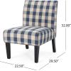 Christopher Knight Home Kassi Fabric Dining Chair, Blue / Navy(Blue Checkerboard and Matte Black)