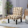 Christopher Knight Home Kassi Fabric Dining Chair, Blue / Navy(Brown Checkerboard and Matte Black)