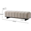 Christopher Knight Home Lamie Faux Leather Upholstered Dining Bench, Wooden Entryway Bench, Long Sofa Footstool for Living Room, Bedroom End of Bed Bench, Brown+Black(Oatmeal+black)