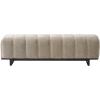 Christopher Knight Home Lamie Faux Leather Upholstered Dining Bench, Wooden Entryway Bench, Long Sofa Footstool for Living Room, Bedroom End of Bed Bench, Brown+Black(Oatmeal+black)