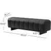 Christopher Knight Home Lamie Faux Leather Upholstered Dining Bench, Wooden Entryway Bench, Long Sofa Footstool for Living Room, Bedroom End of Bed Bench, Brown+Black(Black)