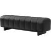 Christopher Knight Home Lamie Faux Leather Upholstered Dining Bench, Wooden Entryway Bench, Long Sofa Footstool for Living Room, Bedroom End of Bed Bench, Brown+Black(Black)