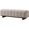 Christopher Knight Home Lamie Faux Leather Upholstered Dining Bench, Wooden Entryway Bench, Long Sofa Footstool for Living Room, Bedroom End of Bed Bench, Brown+Black(Oatmeal+black)