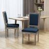 Christopher Knight Home Ledger Traditional Fabric Dining Chairs, 2-Pcs Set, Navy Blue / Dark Brown
