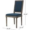 Christopher Knight Home Ledger Traditional Fabric Dining Chairs, 2-Pcs Set, Navy Blue / Dark Brown