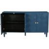 Christopher Knight Home Lona Modern Minimalist Wooden Storage Sideboard, Living Room Cupboard with Shelves, Dining Room/Kitchen Buffet Cabinet, Entryway Display Table, Home Office Decoration, Silver(Navy Blue)