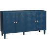 Christopher Knight Home Lona Modern Minimalist Wooden Storage Sideboard, Living Room Cupboard with Shelves, Dining Room/Kitchen Buffet Cabinet, Entryway Display Table, Home Office Decoration, Silver(Navy Blue)