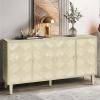 Christopher Knight Home Lona Modern Minimalist Wooden Storage Sideboard, Living Room Cupboard with Shelves, Dining Room/Kitchen Buffet Cabinet, Entryway Display Table, Home Office Decoration, Silver(Silver)