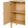 Christopher Knight Home Lona Modern Minimalist Wooden Storage Sideboard, Living Room Cupboard with Shelves, Dining Room/Kitchen Buffet Cabinet, Entryway Display Table, Home Office Decoration, Silver(Natural)