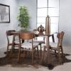 Christopher Knight Home Lucious 50″ Rectangular Dining Set, 5-Pcs Set, Natural Walnut / Light Beige