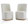 Christopher Knight Home Lucy Chenille Upholstered Dining Chairs Set of 2, Sturdy Wooden Dining Chair with Pedestal Base, Modern Kitchen Chairs with Solid Back, Versatile Indoor Usage, Oatmeal(Beige)