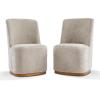Christopher Knight Home Lucy Chenille Upholstered Dining Chairs Set of 2, Sturdy Wooden Dining Chair with Pedestal Base, Modern Kitchen Chairs with Solid Back, Versatile Indoor Usage, Oatmeal(Oatmeal)